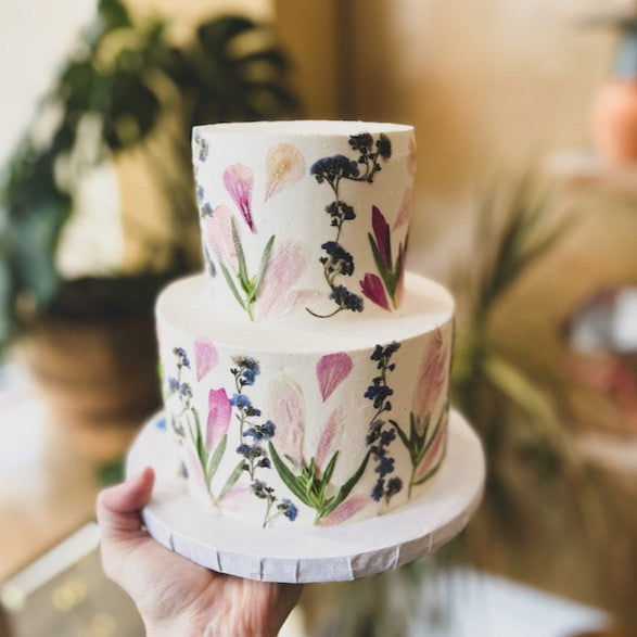 Two-Tier "Garden Party" Celebration Cake