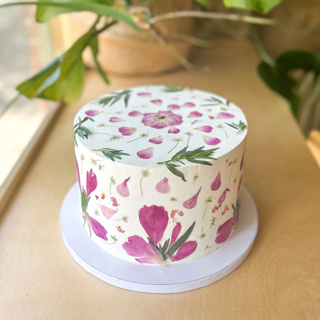 Single-Tier "Garden Party" Celebration Cake